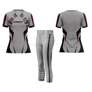 Venta Directa de Fábrica, Uniforme de Softbol Transpirable de Manga Corta para Mujer Adulta, 100% Poliéster, Ropa Deportiva de Nuevo Estilo - Product Image 3
