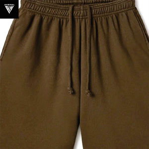 Logotipo personalizado para hombre marrón 100% algodón Activewear Gym Shorts French Terry 5 pulgadas Entrepierna Cintura elástica Tipo de cintura media Disponible Stock - Product Image 2