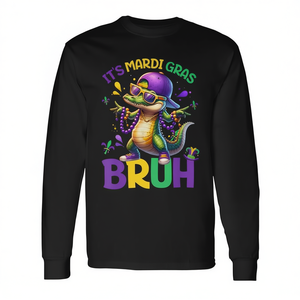 Camiseta de Manga Larga con Estampado de Cocodrilo de Mardi Gras, Cuello Redondo, Unisex, Impresión Digital, Actividades Promocionales, Adulto - Product Image 2