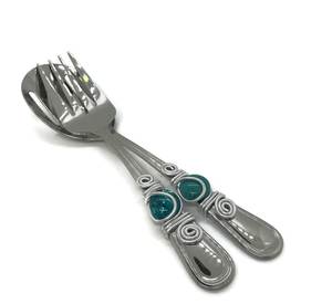 Good Quality Stainless Steel Silverware Salad Server With Designer <b>Beaded</b> Handles For Household Hotel And Resort - Product Image 3