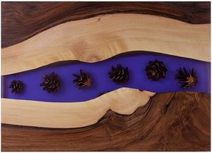 Directo de fábrica hecho a mano resina epoxi Acacia madera río patrón Tabla de servir utensilios de cocina tablas de cortar aperitivos tablas de servir - Product Image 5