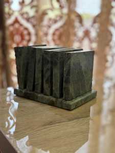 Posavasos de mármol verde hechos a mano Posavasos de bebida elegantes Protección de mesa - Product Image 3