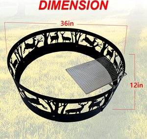 Motif de cerf de haute qualité conception de découpe Laser extérieur noir métal feu anneau décoratif pour bureau à domicile jardin utilisation extérieure - Product Image 2