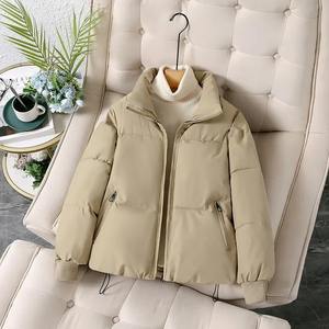 Elegante chaqueta acolchada de algodón de Invierno para mujer, nuevo cuello levantado, Parka de nieve, cinturón, bolsillo, abrigo grueso y cálido, estampado de punto - Product Image 6