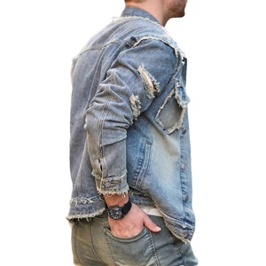Personnalisé 100% Coton Denim Hommes Vestes Casual Jeans Lavé Homme Vestes Top Tendance Veste De Gros Pour Hommes - Product Image 5
