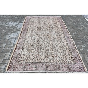 Tapis turc 5,2 x 8,3 pieds, grand tapis vintage, tapis camouflage marron rose - Product Image 1