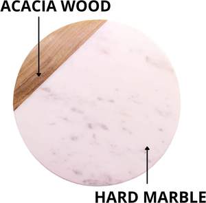 Tablas de cortar de madera y mármol de alta demanda, tabla de cortar de forma Circular con orificio para colgar en la Base, suministros a granel, Decoración de cocina - Product Image 5