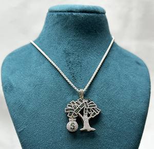 Colgante de Plata de Ley 925 con Certificado IGI, con Letra Personalizada y Diamantes con Corte Baguette en Canal, para Hombre, para Fiestas y Eventos, Joyería Fina - Product Image 2