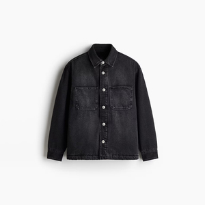 Prendas de abrigo informales personalizadas para hombre Camisa vaquera de ajuste regular con forro polar Teddy Chaqueta de invierno suave y cálida - Product Image 1