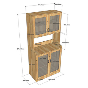 Armoire de salle à manger moderne en bois de caoutchouc 80x40x172cm - TPA002 - Product Image 5