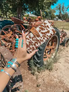 Lady's Vintage Style Western Fashion Genuine <b>Leather</b> Bifold <b>Wallet</b> Wristlets Set Top Grain Clutch RFID Protection ZIP <b>Women</b> - Product Image 2