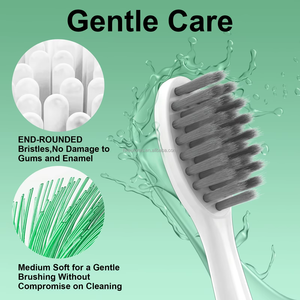 Balanced Electric <b>Toothbrush</b> <b>Head</b> with Even Pressure Nylon Medium Bristle for Household & Outdoor Use-Smooth Replacement <b>Heads</b> - Product Image 5