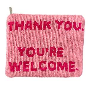 Mini bolso con cremallera bordado a mano con cuentas naranjas y blancas de Hiba Enterprises - Product Image 4