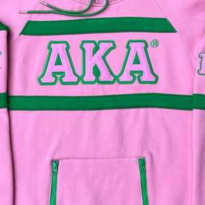 เสื้อฮู้ดสีชมพู AKA ปักลายตัวอักษรกรีก แบบยูนิเซ็กซ์ ผ้าฟลีซนุ่ม สวมใส่สบาย สไตล์สตรีทแวร์ - Product Image 3