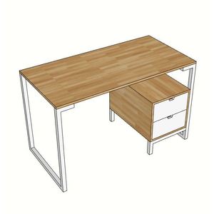 SFBLV006 - Table en bois et caoutchouc à 2 tiroirs au design minimaliste avec armoire 600x1200x750mm - Product Image 2