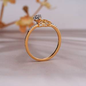 Hecho a mano 14K oro doble flor Moissanite anillo Natural amarillo Moissanite joyería regalo para mujeres - Product Image 3