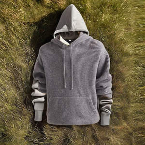 Sweat à capuche personnalisé pour hommes Plus XL Heavyweight 100% coton Long Drop Shoulder Sweatshirt High Embroidered Puff Techniques Solid Print - Product Image 1