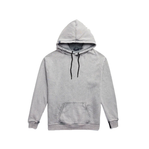 Pulls à capuche personnalisables délavés à l'acide pour hommes 100% coton Hiver Motif solide Meilleur design Tissu français avec différentes couleurs - Product Image 2