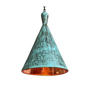 Lámpara colgante de cobre de pátina industrial vintage hecha a mano, lámpara colgante rústica, lámpara de techo, tamaño personalizado, color de forma - Product Image 2