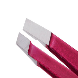 Pince à sourcils italienne professionnelle de haute qualité à pointe oblique pince à épiler à sourcils logo privé personnalisé en gros - Product Image 2