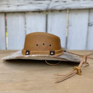 Sombrero de vaquero de cuero con logotipo personalizado, sombrero reversible de diseñador plegable unisex en negro, etiqueta privada barata para uso deportivo - Product Image 5