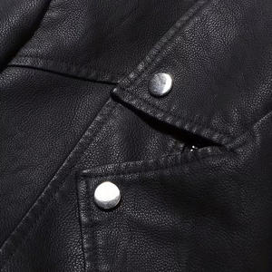High Quality Classic Biker Motorcycle Pu <b>Faux</b> Blazer Slim Fit Windproof Black PU <b>Leather</b> <b>Jacket</b> For <b>Men</b> Custom Design And Colour - Product Image 3