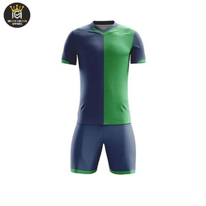 Juego completo de fútbol de sublimación para adultos con cintura elástica y camiseta de fútbol de colores vivos y camiseta de fútbol de secado rápido - Product Image 1
