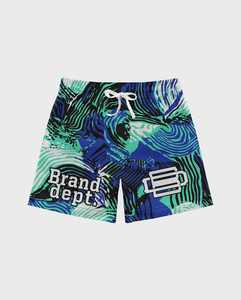 Pantalones cortos estampados de tendencia para hombre con cintura elástica Material de malla transpirable Cordón y bolsillos estampados para presentaciones - Product Image 2