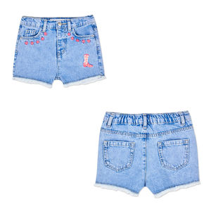 Short Streetwear en denim à logo brodé 100% coton pour hommes et femmes respirant et personnalisable en usine - Product Image 1