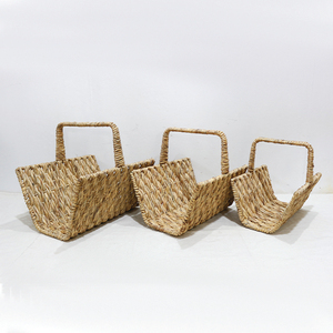 Artex Dong Thap, panier de rangement décoratif multifonctionnel en jacinthe d'eau rustique et écologique, porte-bûches - Product Image 3