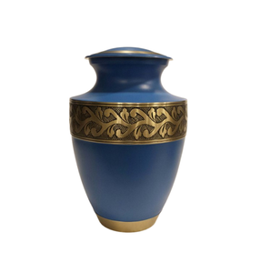 Diseño grabado con estampado de pie Urna de latón para adultos Precio barato Suministros funerarios Urnas de cremación de los mejores exportadores - Product Image 6