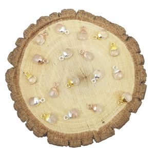 8-10mm Naturel Rose Quartz Gemstone Tumble Pendentif Or Galvanisé Pierres De Naissance Bijoux De Mode avec Placage Or - Product Image 2