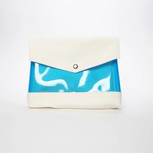 Sac cosmétique unique à motif de lettres en pierre suspendue avec fermeture éclair à bouton et toile de coton à la mode - Product Image 1