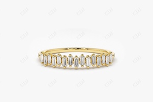 แหวนแต่งงานประดับเพชร14K สีทองแบบซ้อนกันได้ผู้ผลิตในห้องปฏิบัติการของอินเดีย - Product Image 3