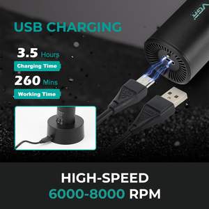 Cortadora de Pelo Profesional Inalámbrica con Cuchilla en T de 8000 rpm, Recargable, con Ajuste a Cero, para Hombres - Product Image 2