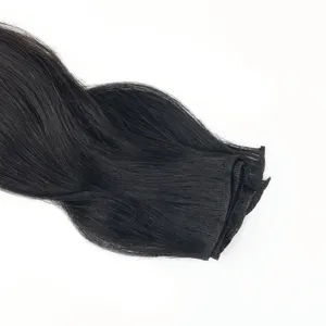 Extensions de cheveux lisses bruns en trame plate, fabriquées à la machine, 100% cheveux humains Remy, 30 mélange, provenant de temples indiens éthiques, transparentes - Product Image 2