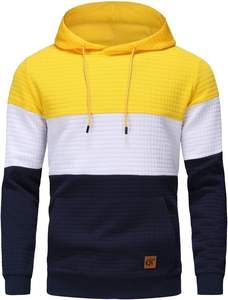 เสื้อมีฮู้ดแบบสวมหัวสำหรับใส่ในสตรีทแวร์ผ้าฝ้าย100% พิมพ์ลายดิจิตอลผ้าปะติดดีไซน์เป็นกรดสีล้วนด้านหน้าเป็นเส้น - Product Image 6