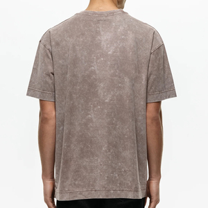 Camiseta de lavado ácido para hombre Streetwear100 % camisetas de algodón con logotipo personalizado de gran tamaño vintage lavado ácido Camiseta estilo personalizado - Product Image 3