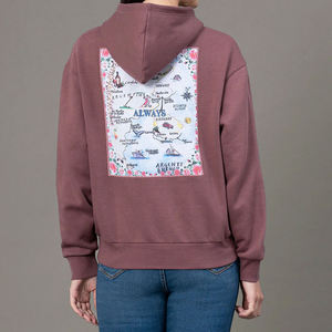 Jersey de algodón de manga larga para mujer, cuello con capucha de punto, sudaderas transpirables con estampado bordado personalizable para mujer - Product Image 2