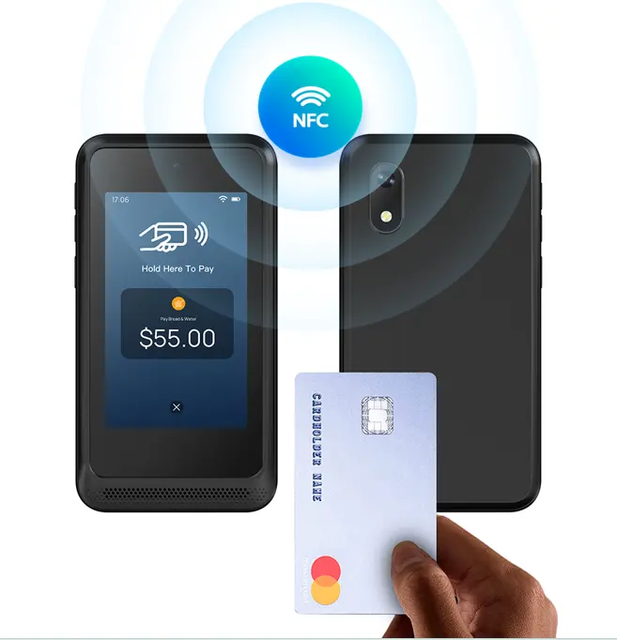 Portable 4 Inch Android Nfc Mobile Payment Smartphone Pos Device with Charging Stand OEM ODM Dual-band Wifi BT 5.0 Android Phone