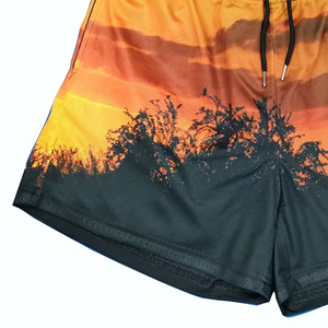 Shorts personnalisés avec logo du fabricant, sublimation, taille élastique, motif uni, style hip-hop, respirant, séchage rapide - Product Image 3