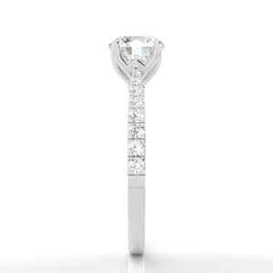 แหวนหมั้นเพชรเพาะเลี้ยงทรงกลม 2 กะรัต น้ำหนักรวม 2.05 กะรัต สี E ความสะอาด VS1 ทองคำขาว 18K แบบโซลิทาร์ สไตล์ชาติพันธุ์ สำหรับเจ้าสาว - Product Image 3