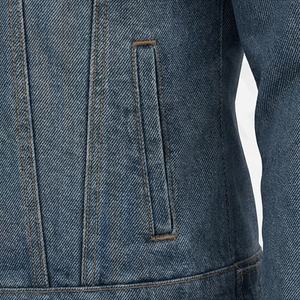 Veste en jean décontractée personnalisée pour hommes, grandes tailles, 100% coton, option logo sur le devant, respirante, veste d'hiver - Product Image 5