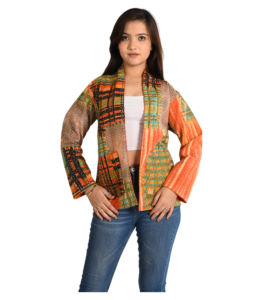 Handmade Patchwork <b>Jackets</b> Indian Cotton Winter <b>Jacket</b> Vintage Coat Bohemian Style Short Quilted Warm 2 Front Pockets <b>Jacket</b> - Product Image 3