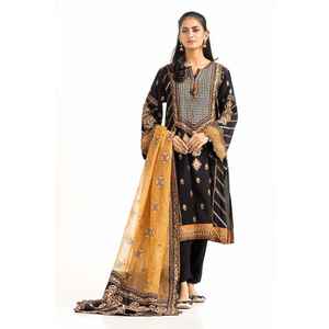 Robe en soie crêpe imprimée au bloc Tehwaar - Comprend chemise, pantalon et dupatta avec design unique WGK-RSW-SP-1987s - Product Image 2