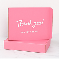 Enveloppe en carton personnalisé de luxe Boîtes postales en carton ondulé rose personnalisé avec logo Boîte en carton pliable pour petite entreprise d'expédition