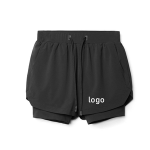 Shorts de sport 2 en 1 en maille respirante de haute qualité pour hommes Shorts de sport personnalisés pour hommes grande taille avec poches - Product Image 4