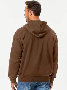 Sudaderas con capucha informales de invierno para hombre, Color sólido, 100% algodón, forro polar, ajuste Regular, secado rápido y transpirable, alta calidad - Product Image 3