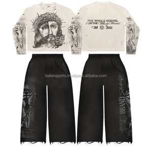 Conjunto Deportivo Transpirable, Estampado, Reversible, de Secado Rápido, 100% Algodón, Pantalones Deportivos y Sudadera para Entrenamiento Unisex - Product Image 2