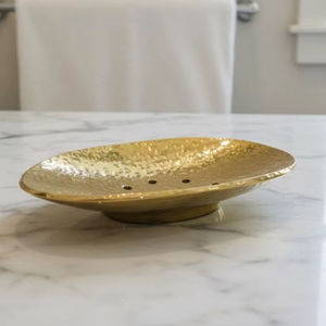 Porte-savon en laiton poli à la main pour une décoration de salle de bain de haute qualité mettant en valeur l'artisanat et la brillance métallique riche - Product Image 1